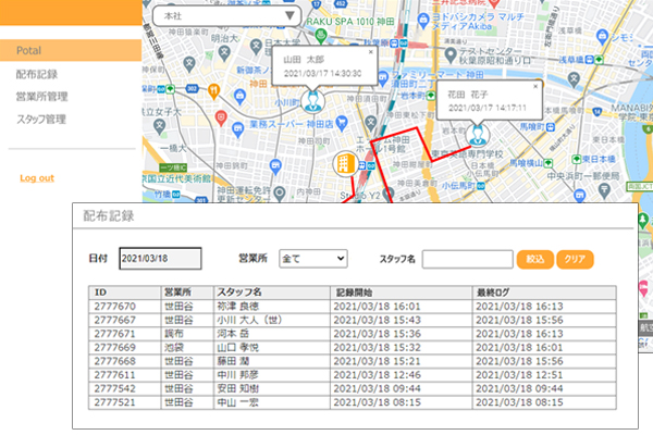 管理者向けWebアプリ